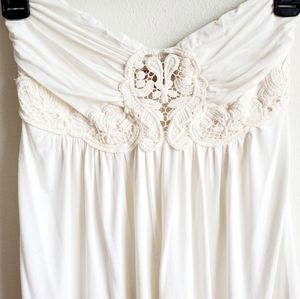 Corset Cami in Cream with Lace Detailing